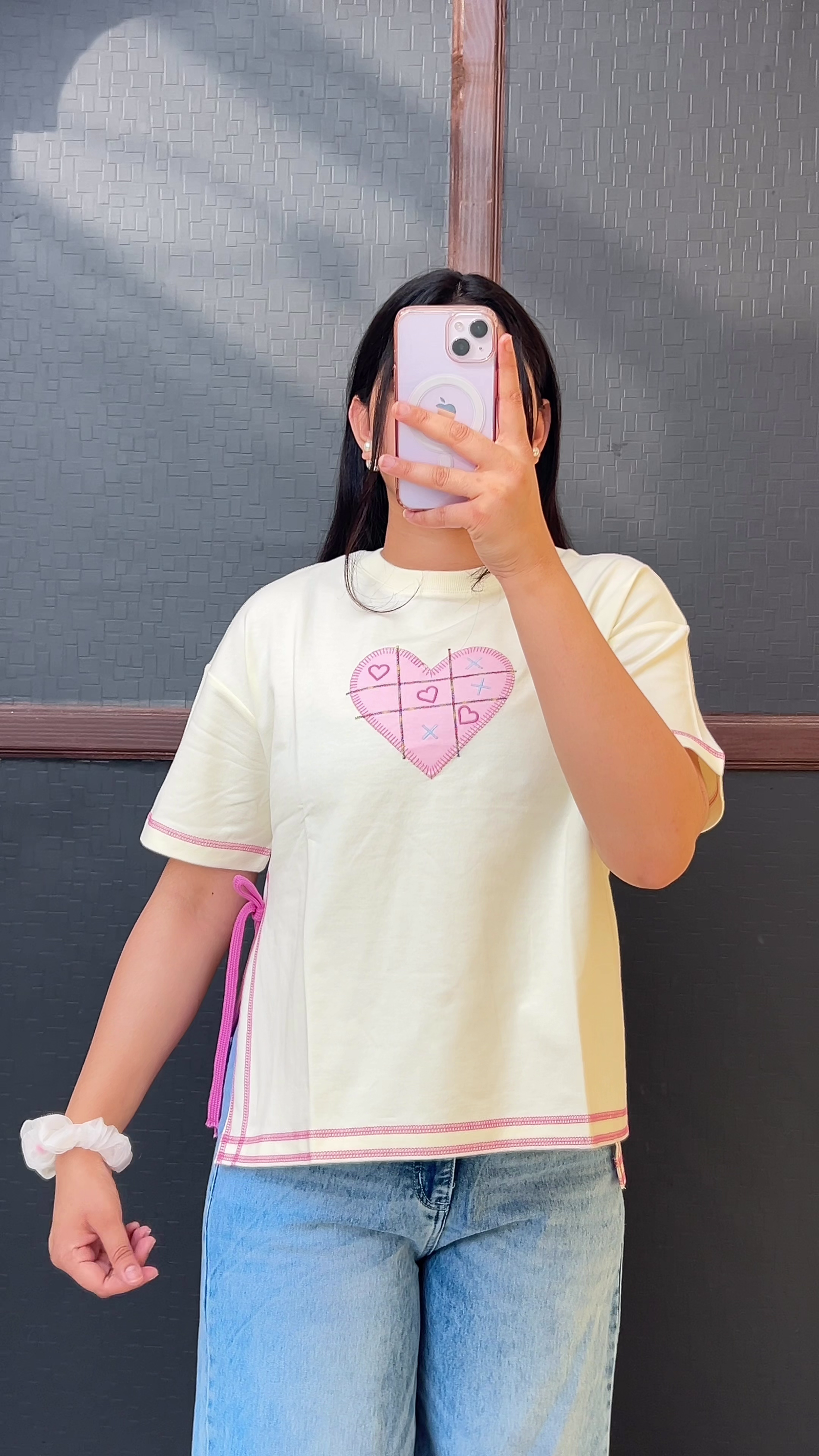 Cute & Casual: Playful Graphic Tee with Everyday Denim