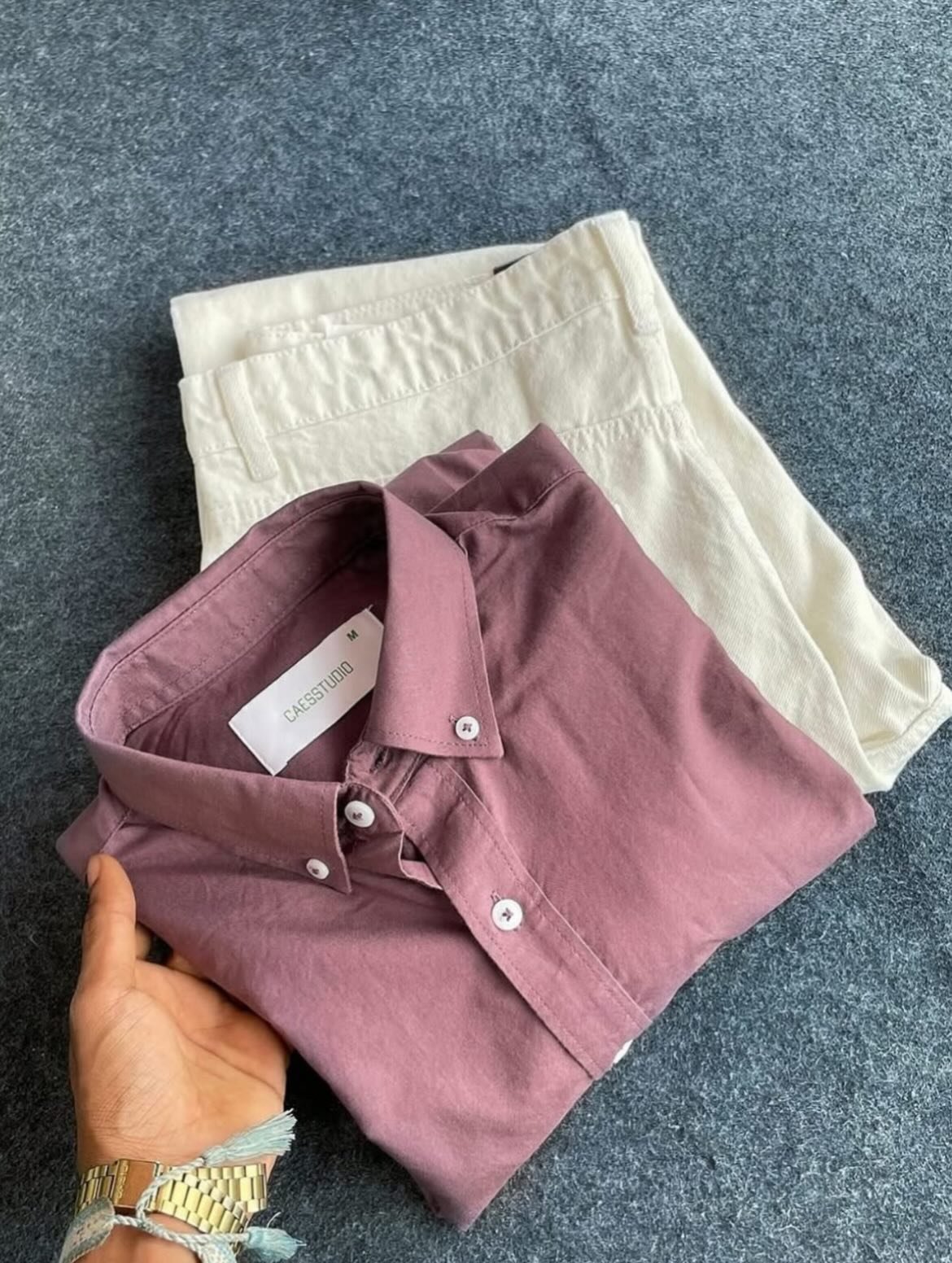 Fresh & Minimal: Light Blue Shirt with Crisp White Bottoms