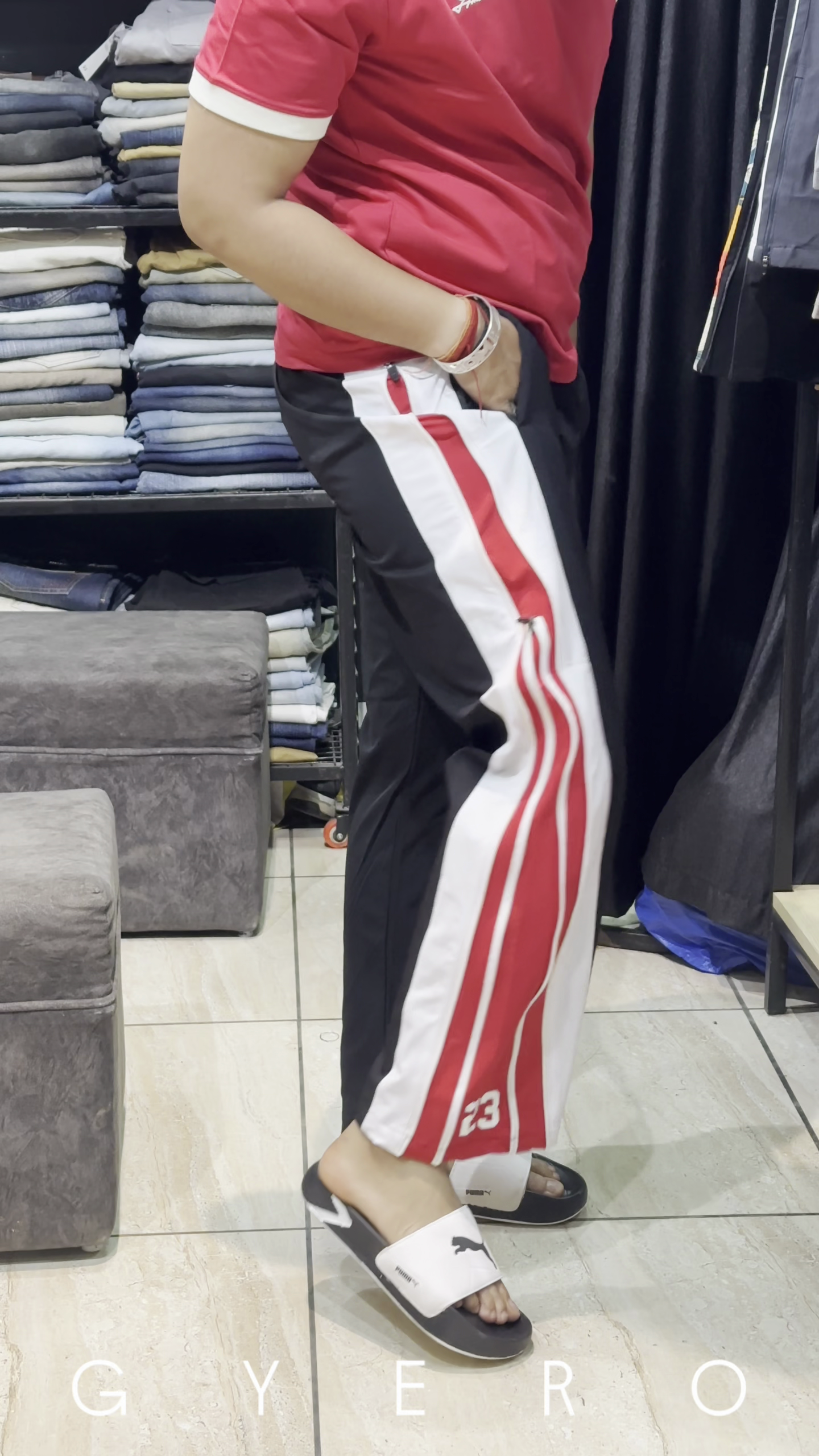 Sporty Street Style: Athleisure Look with Bold Contrast