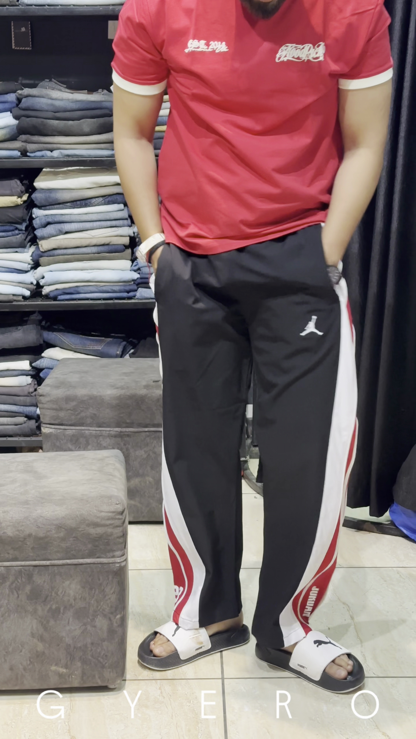 Sporty Street Style: Athleisure Look with Bold Contrast