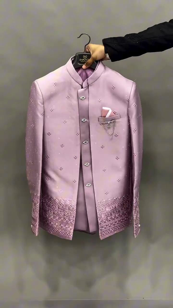 Regal Elegance: Ivory Embroidered Sherwani for Timeless Celebrations