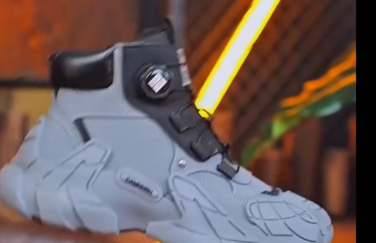 Rugged Performance: Futuristic High-Top Sneakers with Outdoor Edge
