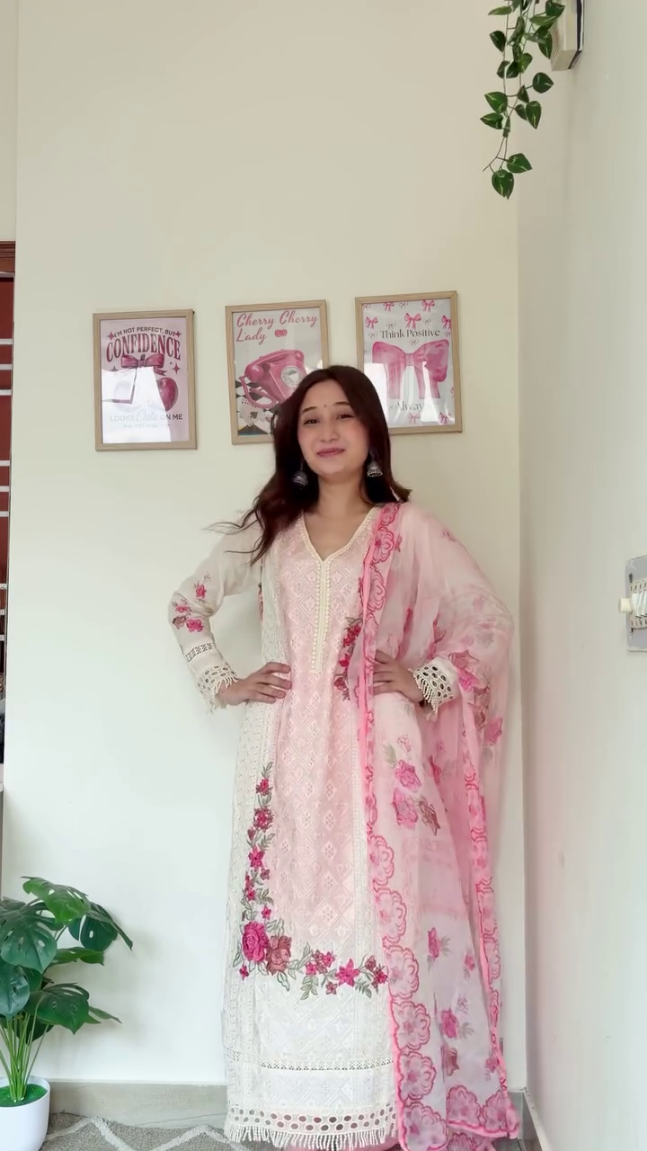 Blossom in Elegance with Our Luxurious Floral Embroidered Ethnic Suit Collection