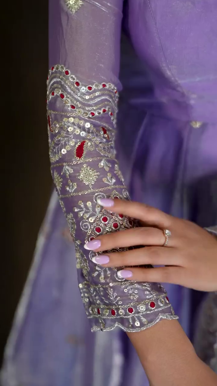 Lavender Embroidered Anarkali Suit – Elegant Festive Ethnic Wear
