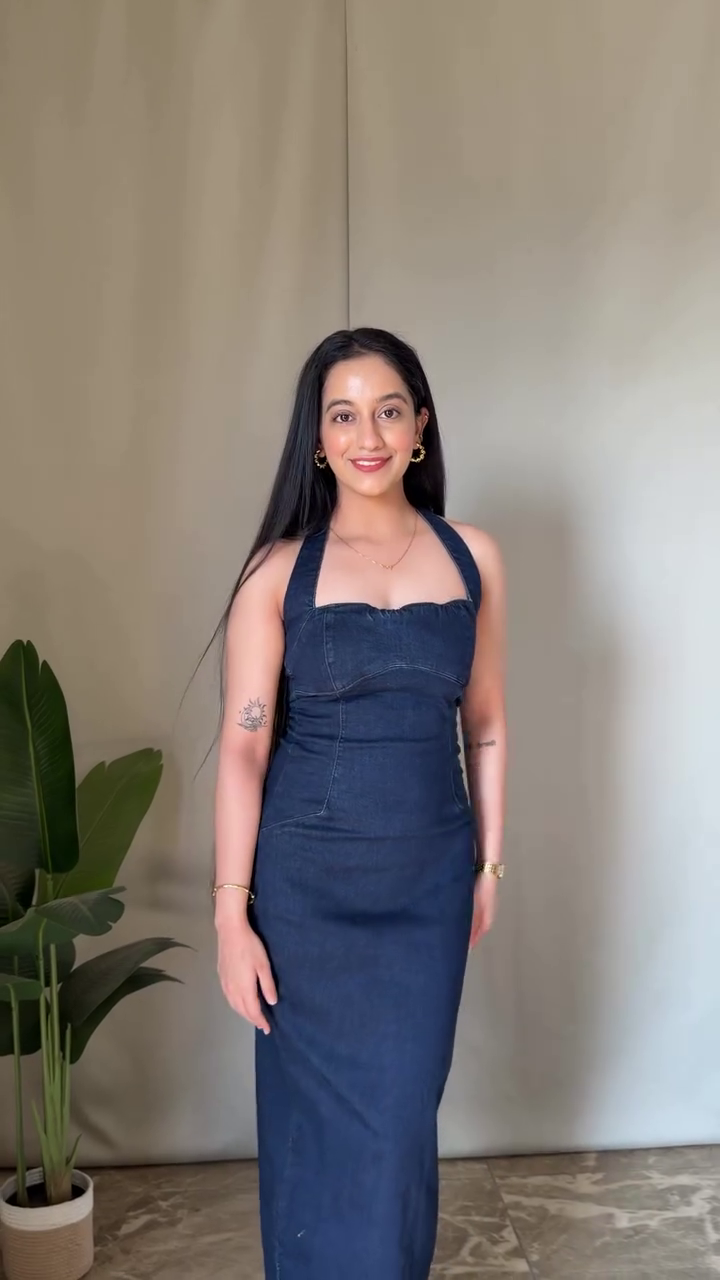 Dark Denim Bodycon Dress – Sleek Modern Western Wear
