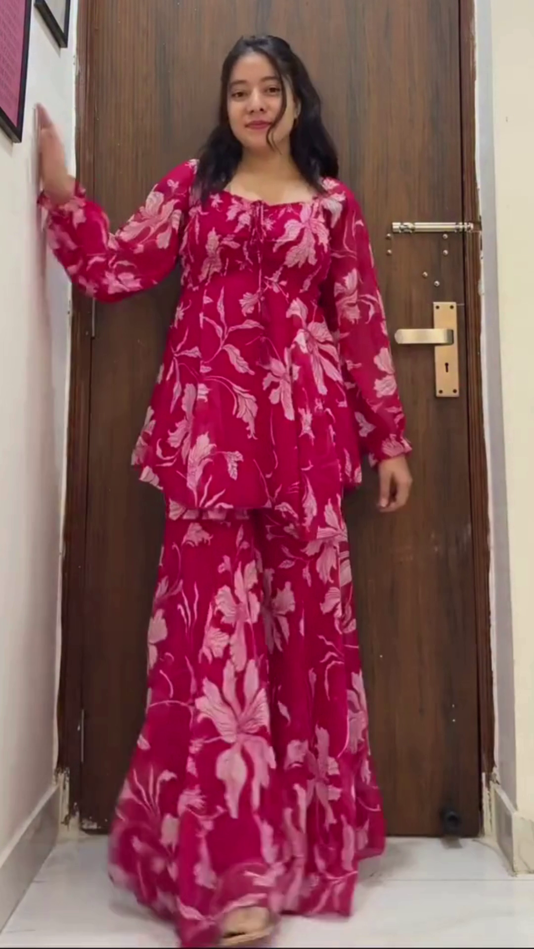 Pink Floral Co-Ord Set – Trendy Elegant Women’s Lounge Wear
