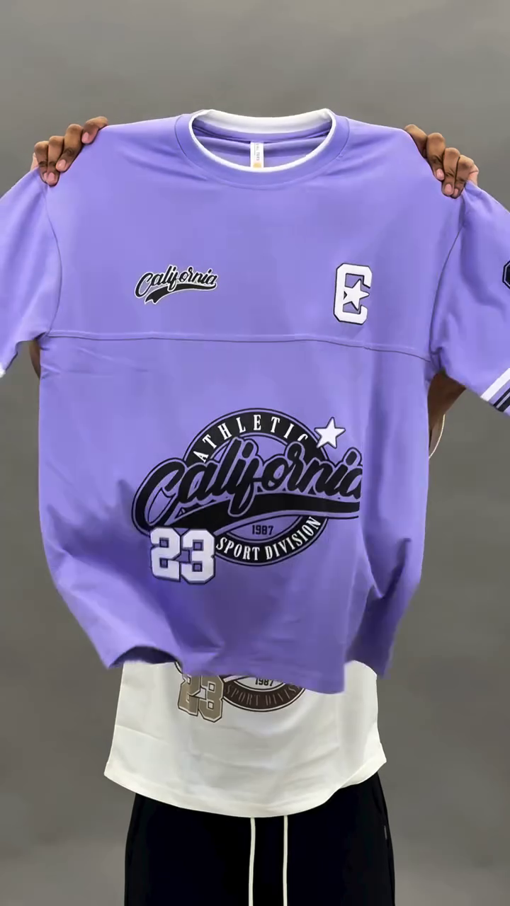 Lavender California Oversized T-Shirt – Trendy Streetwear Casual Look