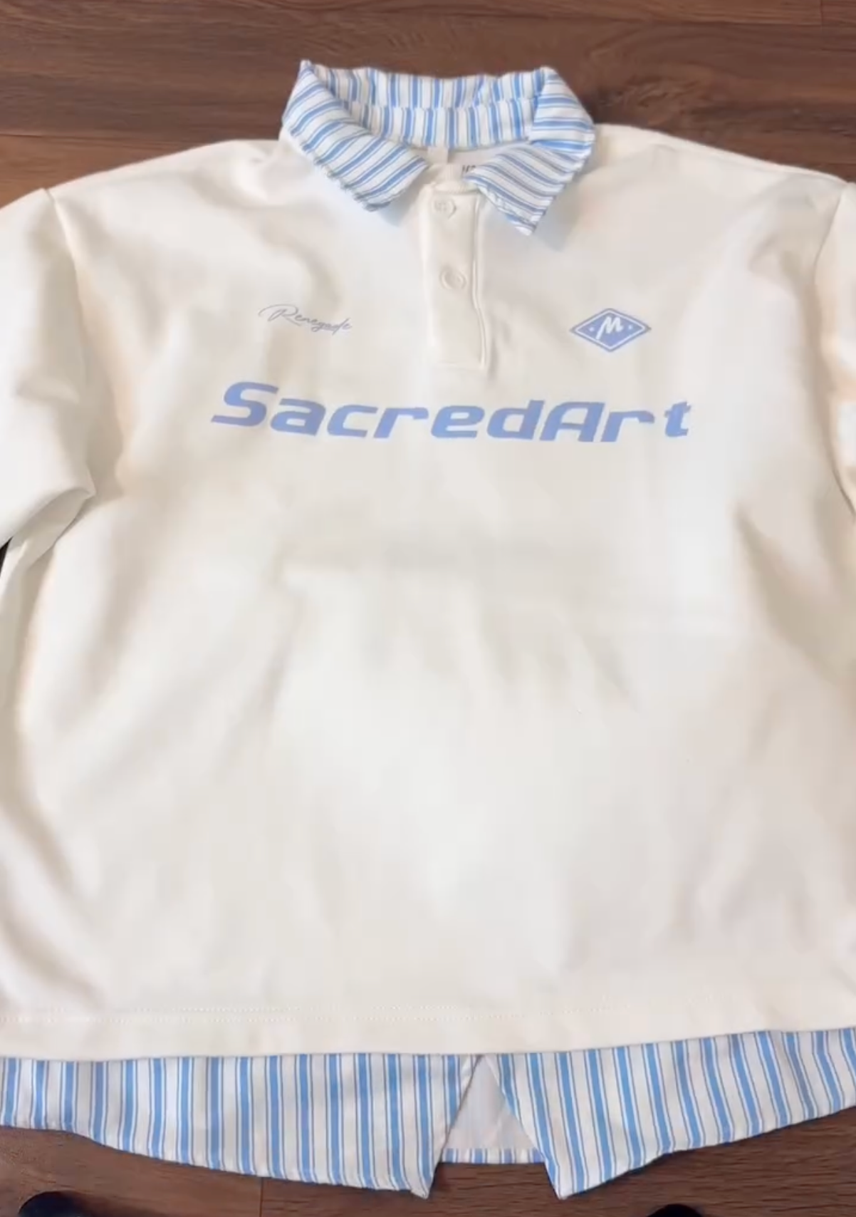 Elegant White & Blue Striped Polo Set – Fresh, Stylish & Comfortable Everyday Wear