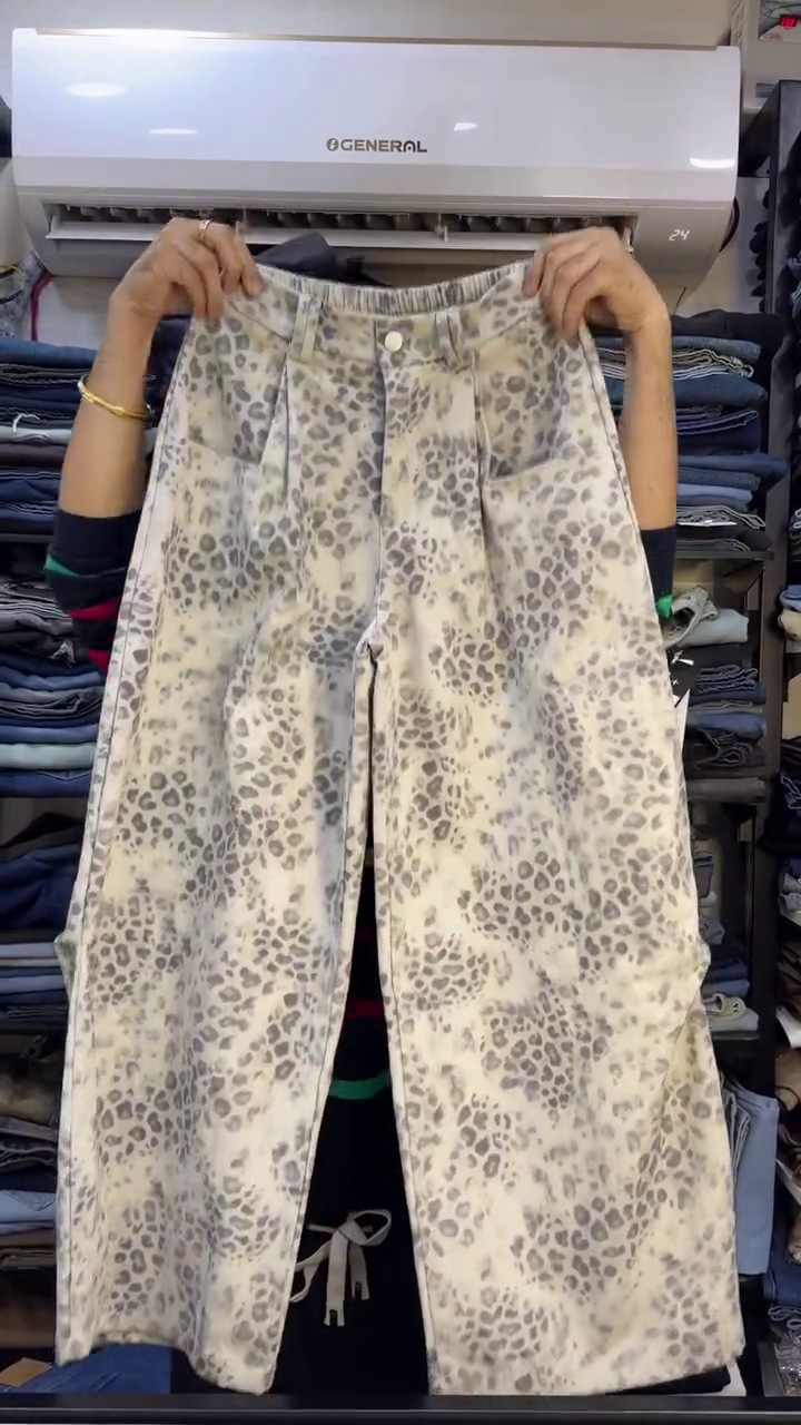 Trendy White Printed Co-Ord Set with Stylish Leopard Print Pants