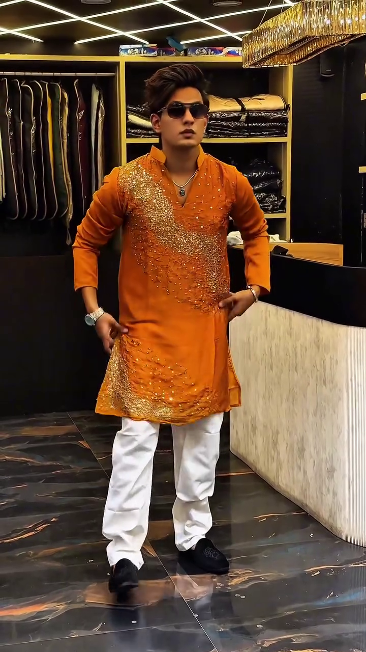 Royal  Embroidered Kurta for Festive and Wedding Style
