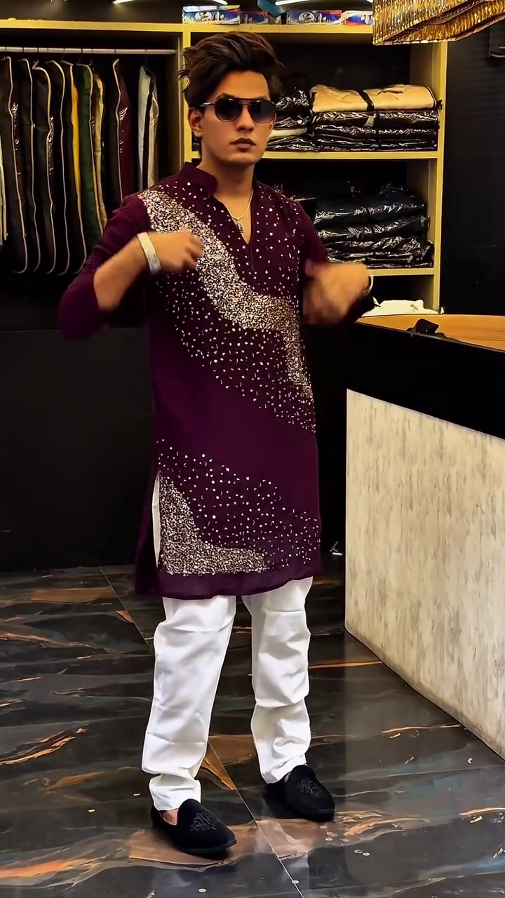Royal  Embroidered Kurta for Festive and Wedding Style