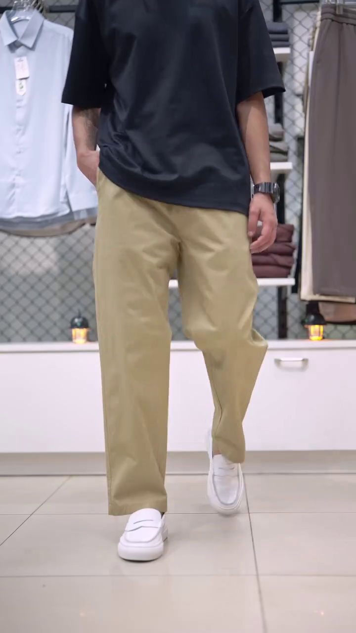 Trendy Olive Green & Black Wide-Leg Pants Collection – Relaxed Fit for Modern Streetwear Style