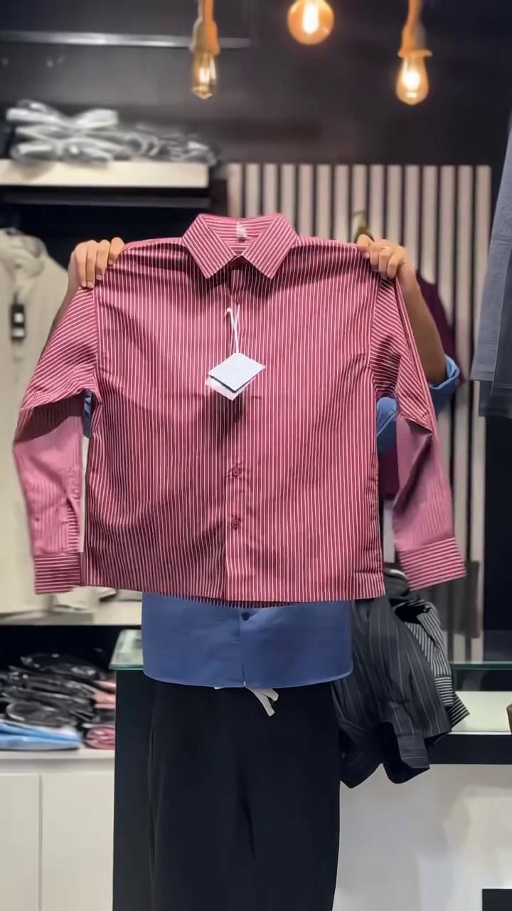 Classic Pinstripe Shirt with Blue Shorts – Smart and Stylish Boys' Fashion