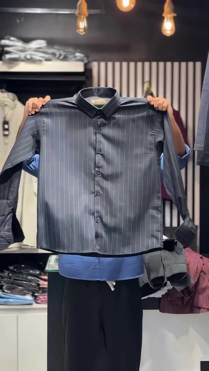 Classic Pinstripe Shirt with Blue Shorts – Smart and Stylish Boys' Fashion