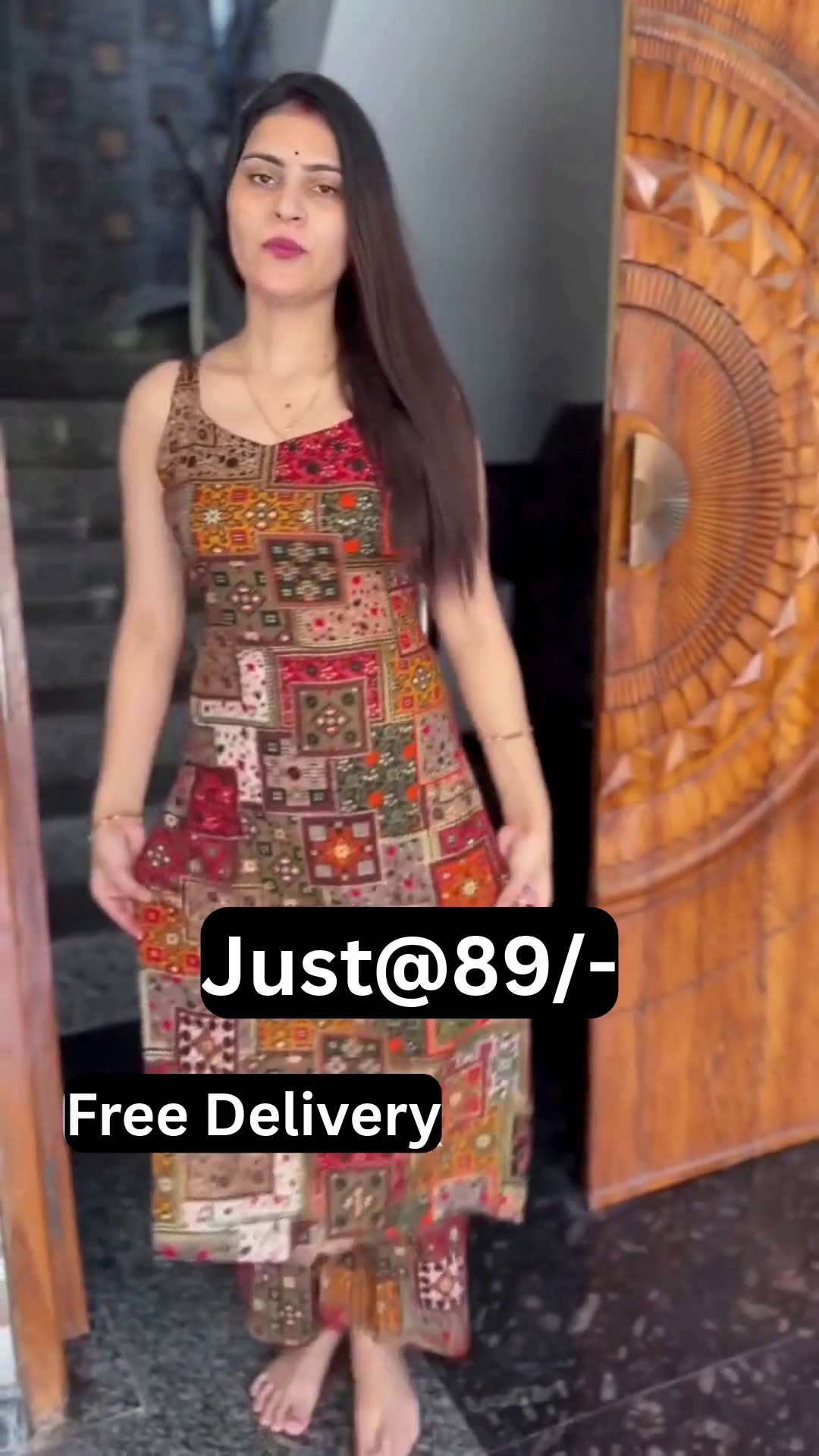 Trendy Multicolor Patchwork Print Sleeveless Maxi Dress for Women at Just ₹89– Stylish Ethnic-Inspired Casual Wear with Free Delivery