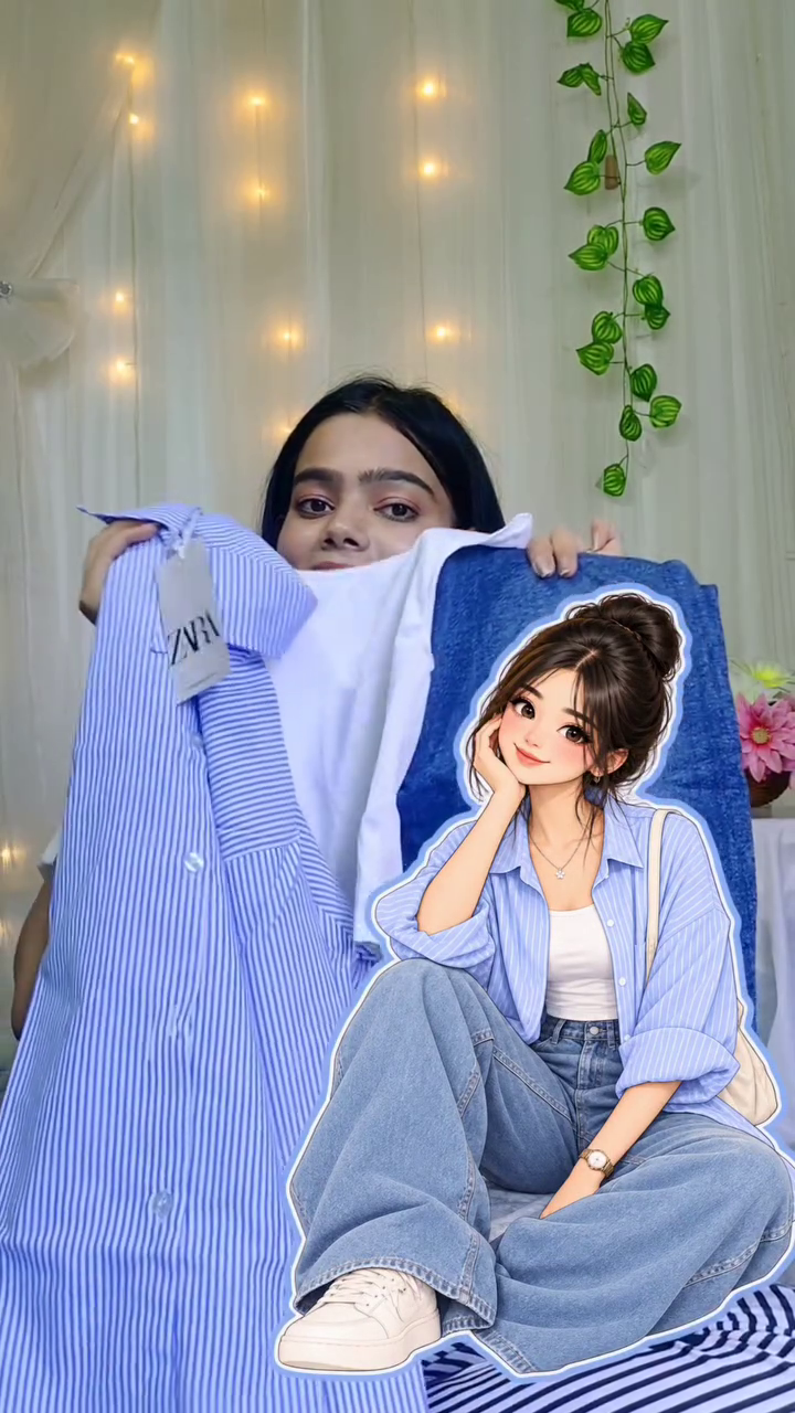 Trendy Blue Striped Shirt for Women – A Perfect Blend of Casual Chic and Everyday Elegance